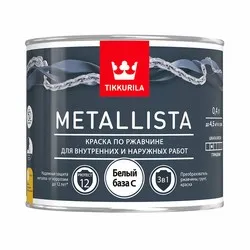 КРАСКА ПО РЖАВЧИНЕ  3 в 1 "METALLISTA"  БАЗА C  0,4 Л (1/24) "ТИККУРИЛА"