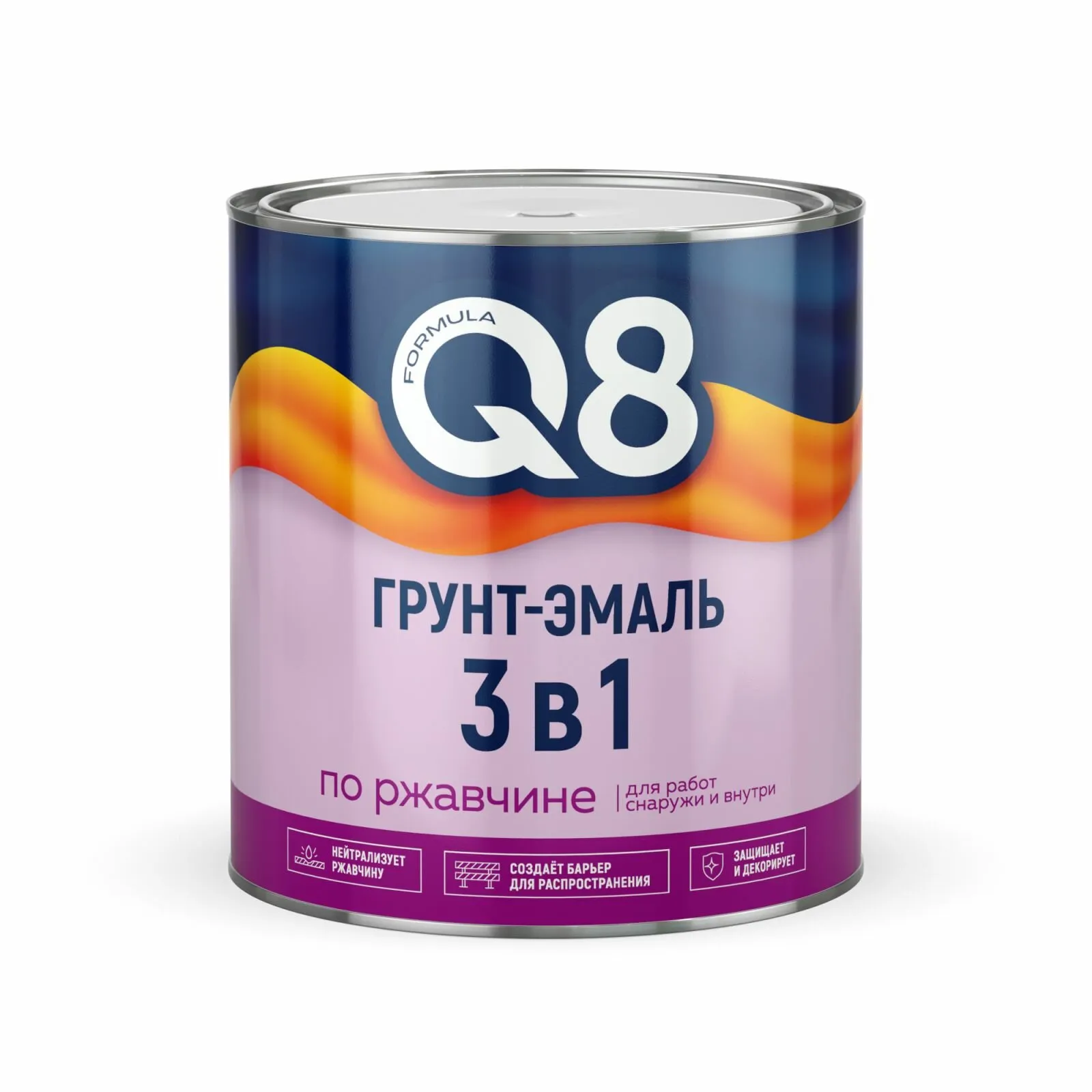 ГРУНТ- ЭМАЛЬ ПО РЖАВЧИНЕ "FORMULA Q8" ЧЕРНАЯ 2,6 КГ (1/6)
