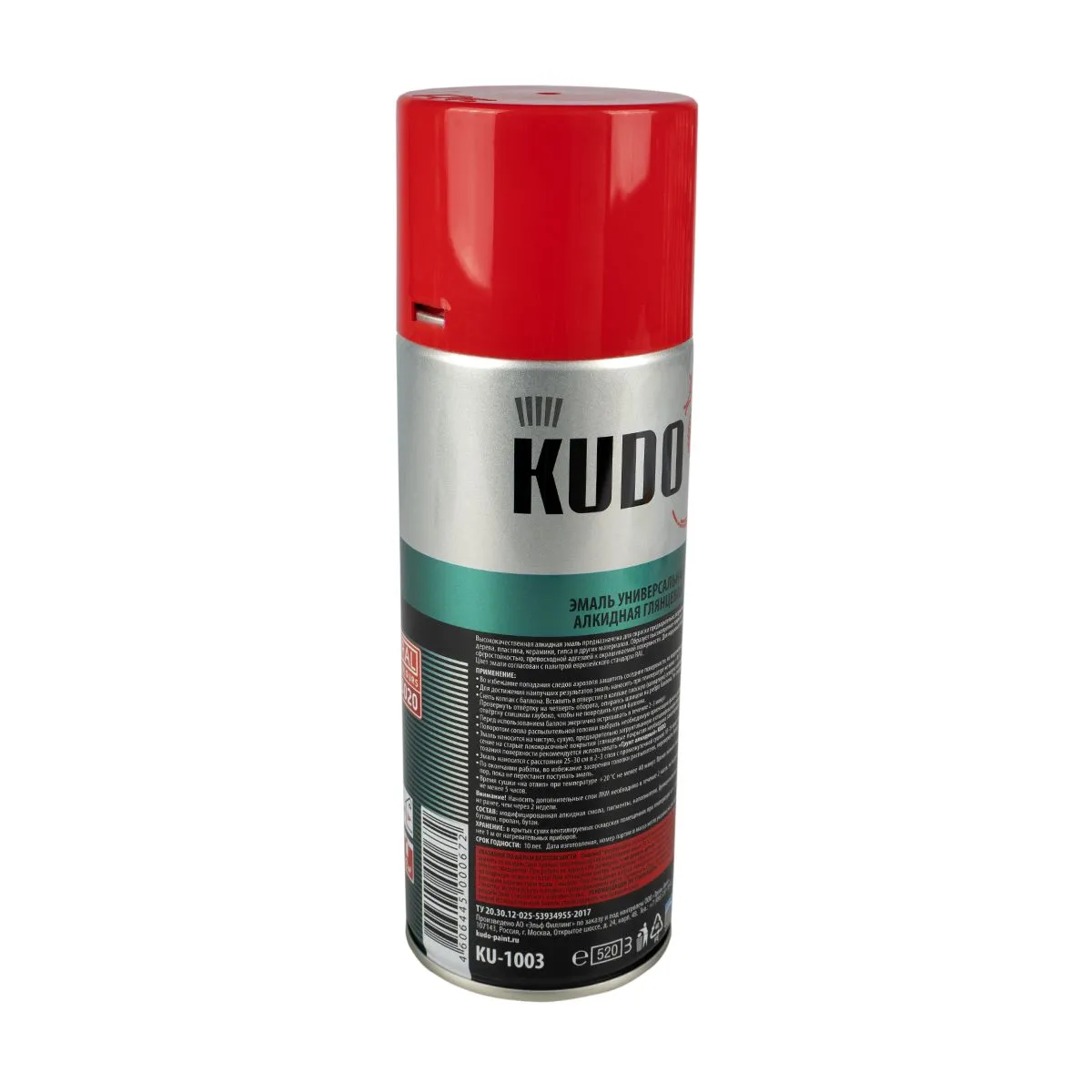 КРАСКА АЭРОЗОЛЬ КРАСНАЯ 520 МЛ (1/12) "KUDO" KU-1003