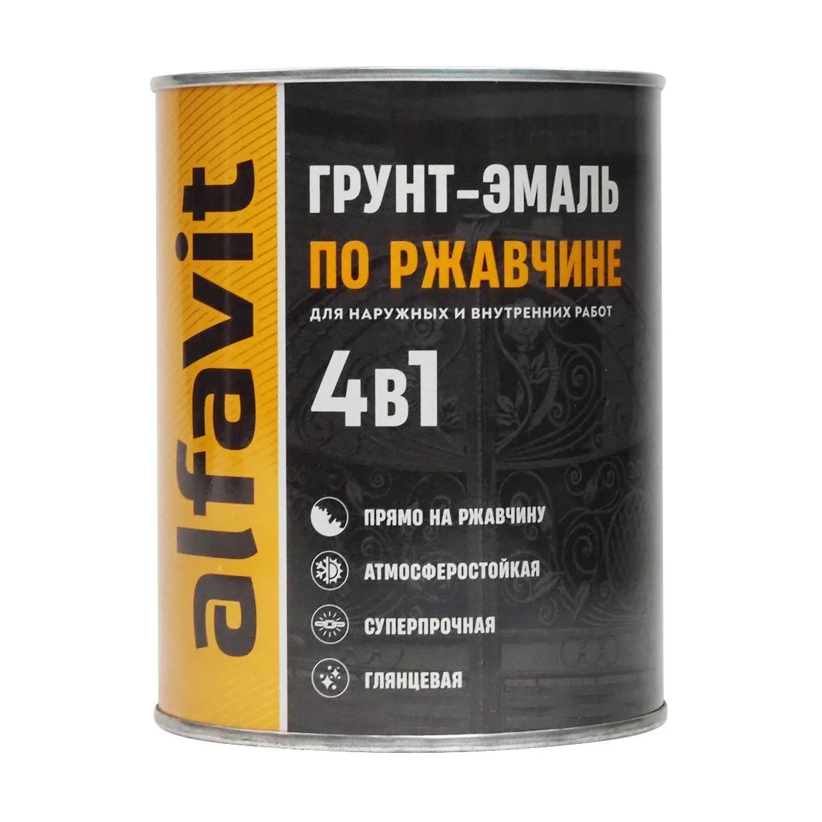 ГРУНТ-ЭМАЛЬ ПО РЖАВЧИНЕ 4 В 1 "ALFAVIT" СИНЯЯ 0,8 КГ (1/6)