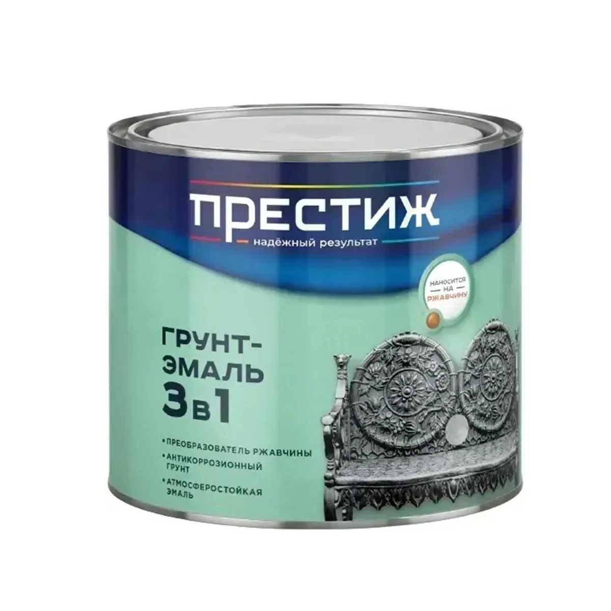 ГРУНТ- ЭМАЛЬ ПО РЖАВЧИНЕ КРАСНО-КОРИЧНЕВАЯ  1,9 КГ (6) "ПРЕСТИЖ"