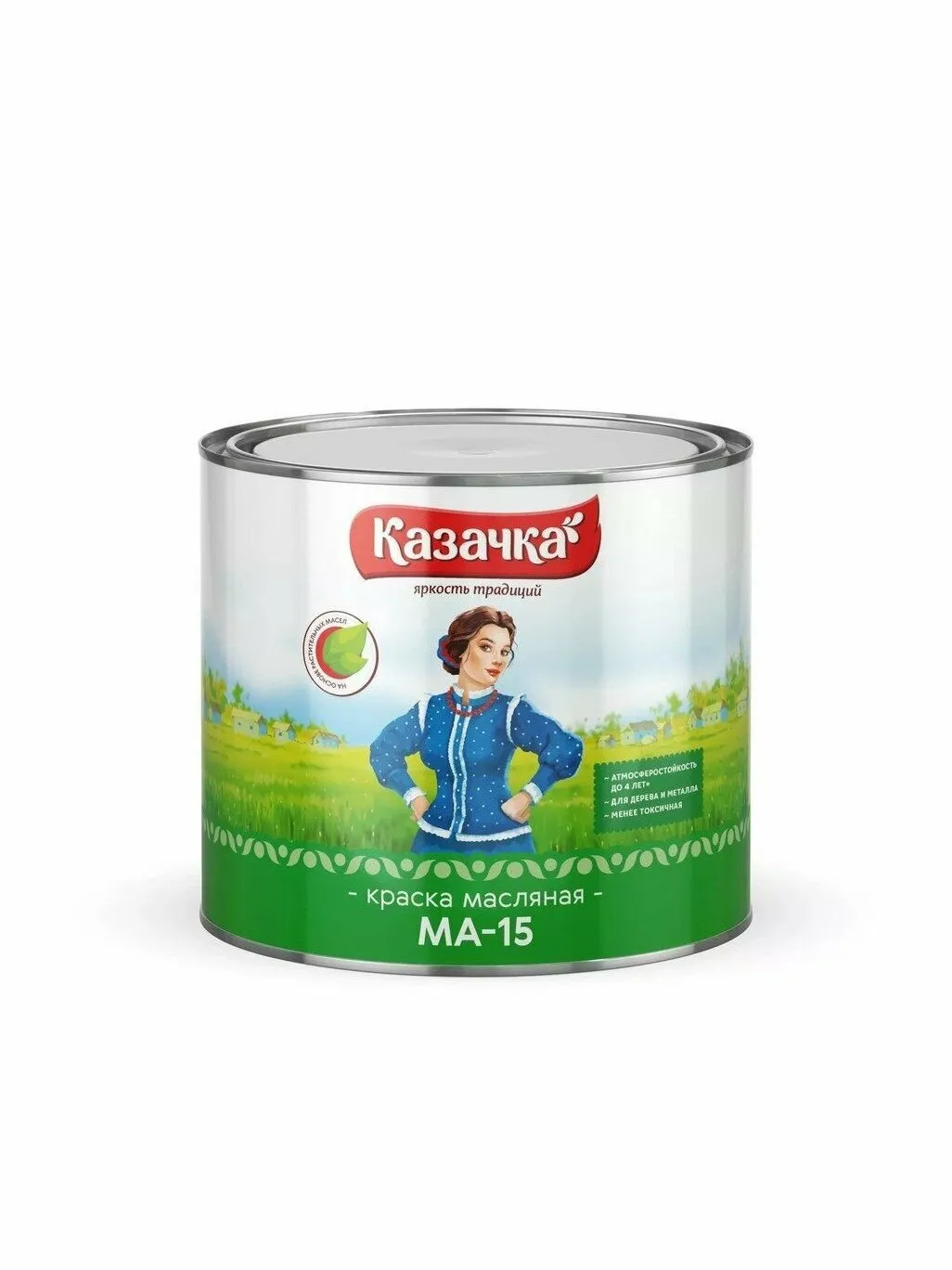 КРАСКА МА-15 ЯРКО-ЗЕЛЕНЫЙ 1,9 КГ (6) "КАЗАЧКА"