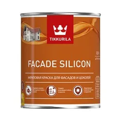 КРАСКА "FACADE SILICON"  БАЗА С   0,9 Л (1/6) АКРИЛОВАЯ ДЛЯ ФАСАДОВ И ЦОКОЛЕЙ "ТИККУРИЛА"