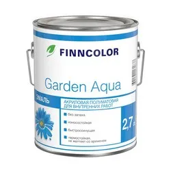 ЭМАЛЬ АКРИЛОВАЯ "GARDEN AQUA" БАЗА A П/МАТОВ. 2,7 Л (1) "FINNCOLOR"