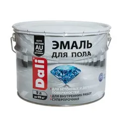 ЭМАЛЬ ДЛЯ ПОЛА АЛКИДНО-УРЕТАН. "DALI" СЕРАЯ  9 Л (1) "РОГНЕДА"