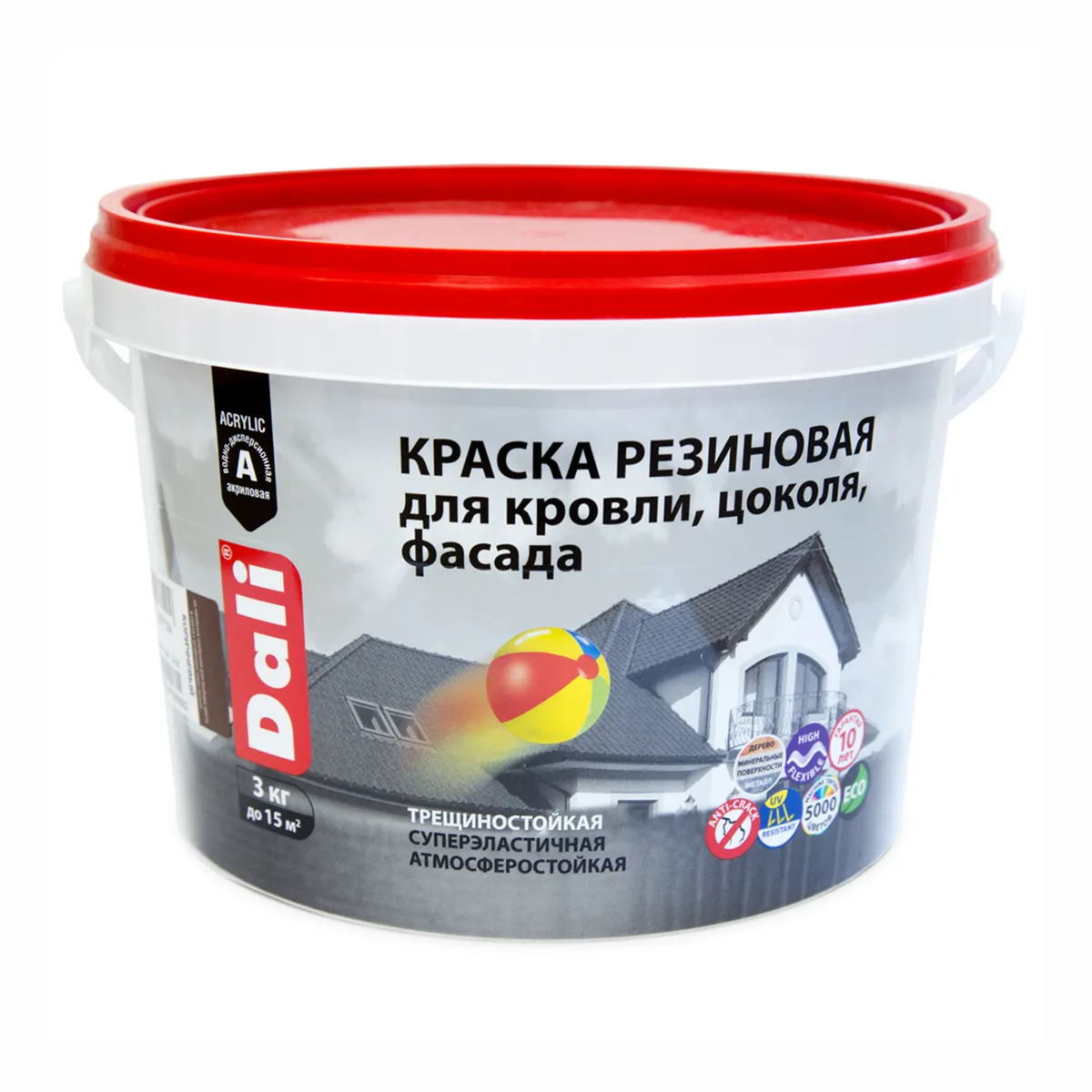 КРАСКА РЕЗИНОВАЯ "DALI" ЗЕЛЕНЫЙ МОХ RAL 6005  3 КГ (1) "РОГНЕДА"