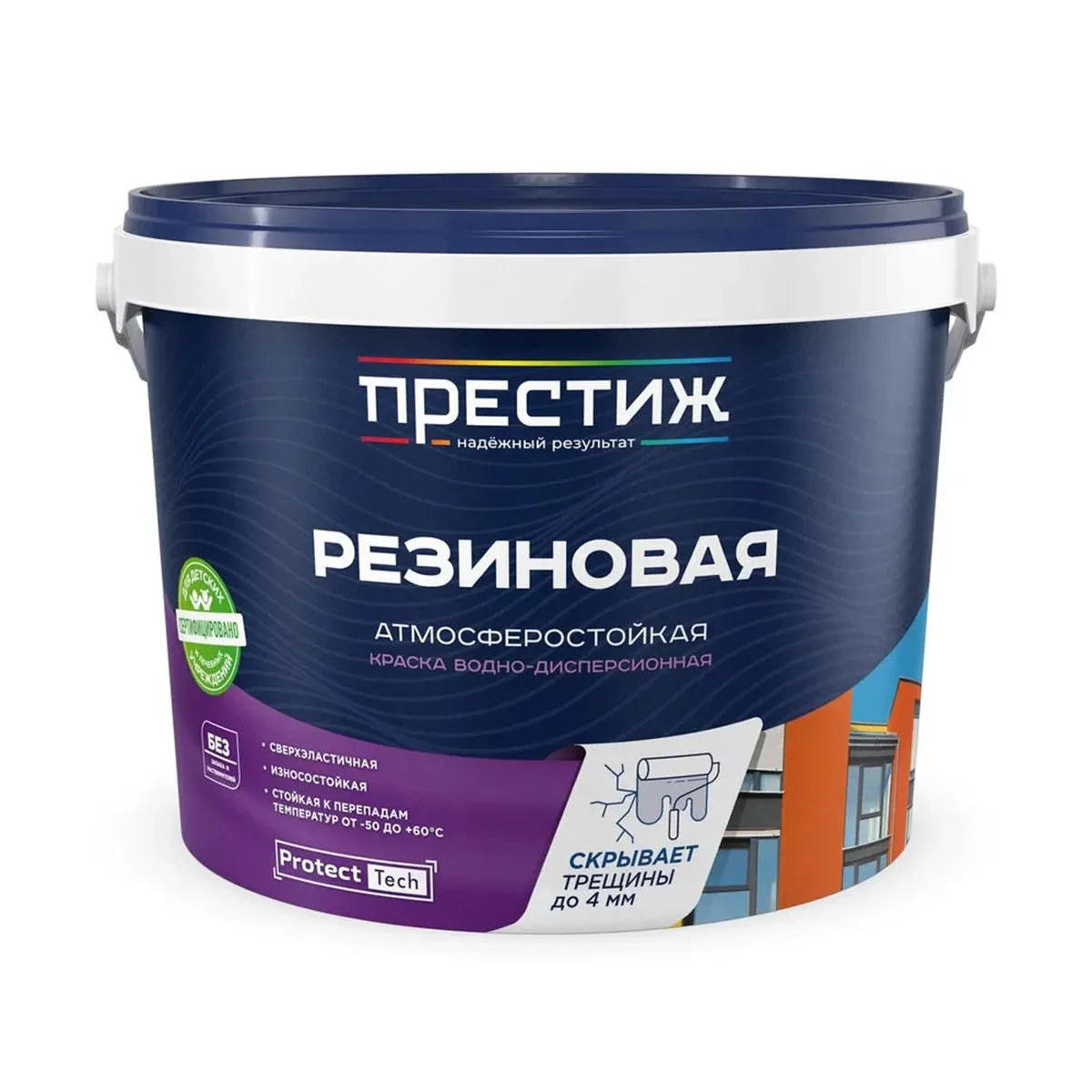 КРАСКА В/Д РЕЗИНОВАЯ ЧЕРНАЯ  2,4 КГ (1/4) "ПРЕСТИЖ"