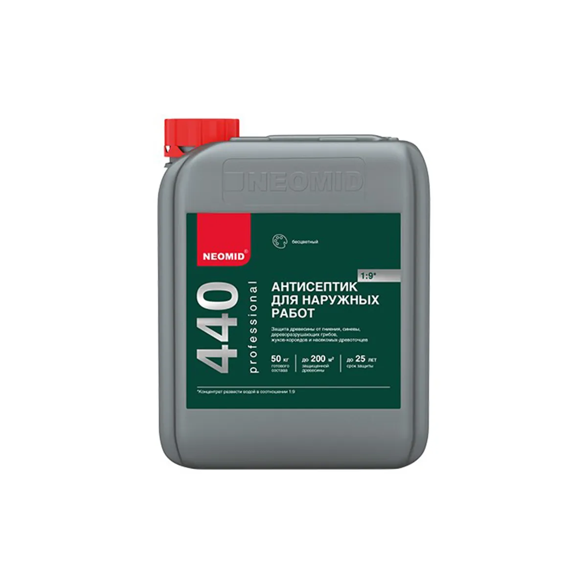 АНТИСЕПТИК ДЛЯ НАРУЖНЫХ РАБОТ "440 ECO" 5 КГ (КОНЦЕНТРАТ) (1/4) "NEOMID"