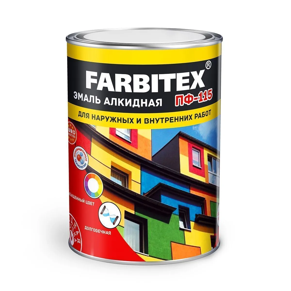 ЭМАЛЬ ПФ-115 БЕЛАЯ 0,8 КГ (1/14) "FARBITEX"