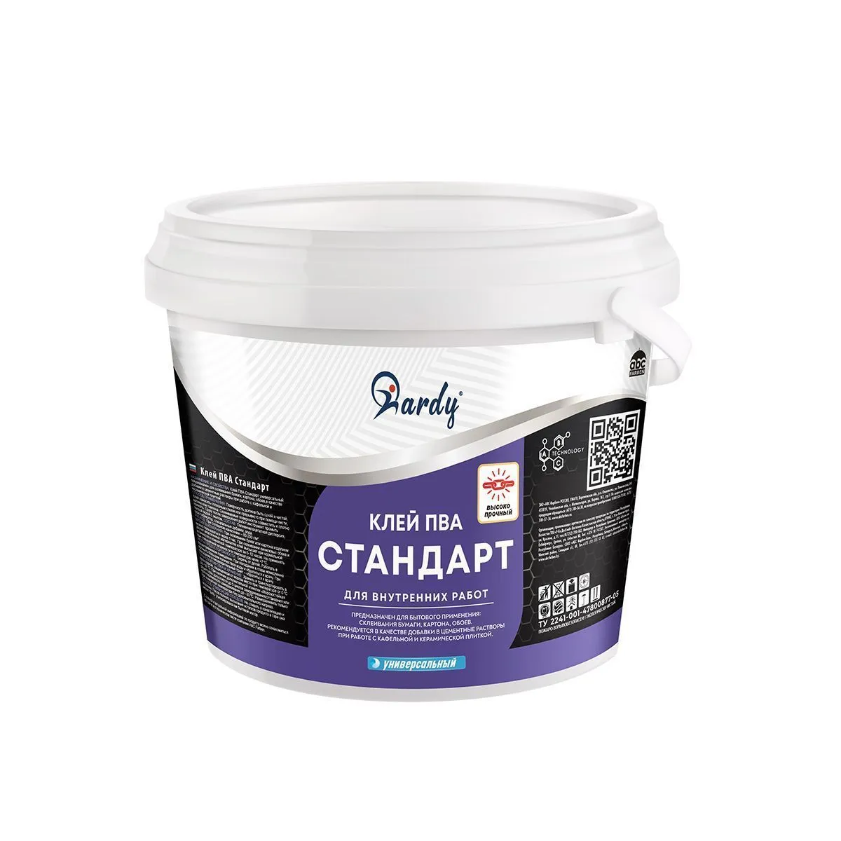 КЛЕЙ ПВА "СТАНДАРТ" УНИВЕРСАЛЬНЫЙ 0,75 КГ (1/6) "HARDY"