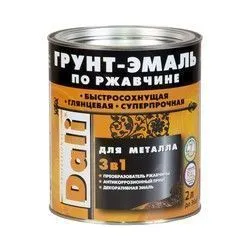 ГРУНТ- ЭМАЛЬ ПО РЖАВЧИНЕ "DALI"  3 В 1 СИНЯЯ (RAL 5005)  2 Л (1/3) "РОГНЕДА"
