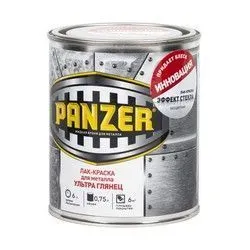 ЛАК-КРАСКА "PANZER" ДЛЯ МЕТАЛЛА ГЛАДКАЯ ГЛЯНЦЕВАЯ 0,75 Л (1/6)
