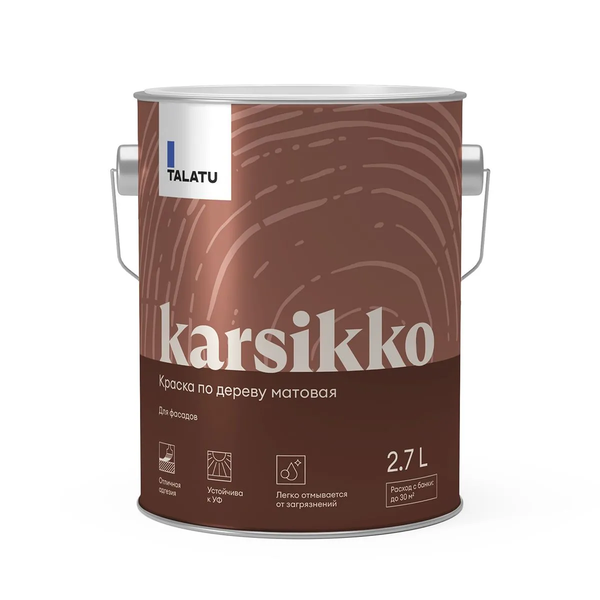 КРАСКА ПО ДЕРЕВУ "KARSIKKO" БАЗА С 2,7 Л (1) "TALATU"