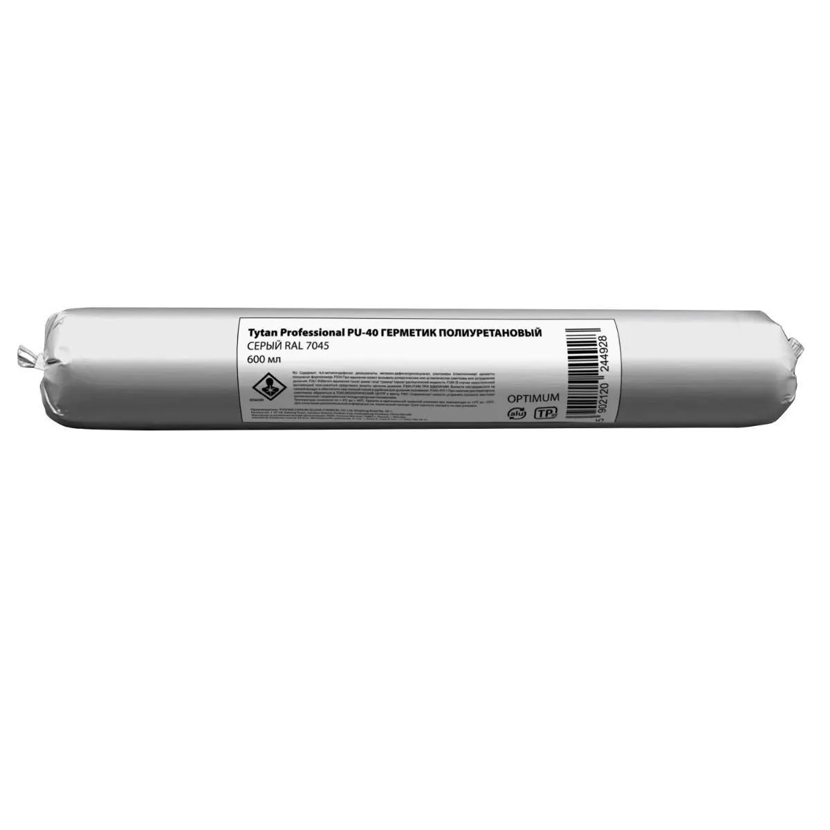 ГЕРМЕТИК ПОЛИУРЕТАНОВЫЙ PU 40 "OPTIMUM" СЕРЫЙ (RAL 7045) 600 МЛ (12) "TYTAN PROFESSIONAL"