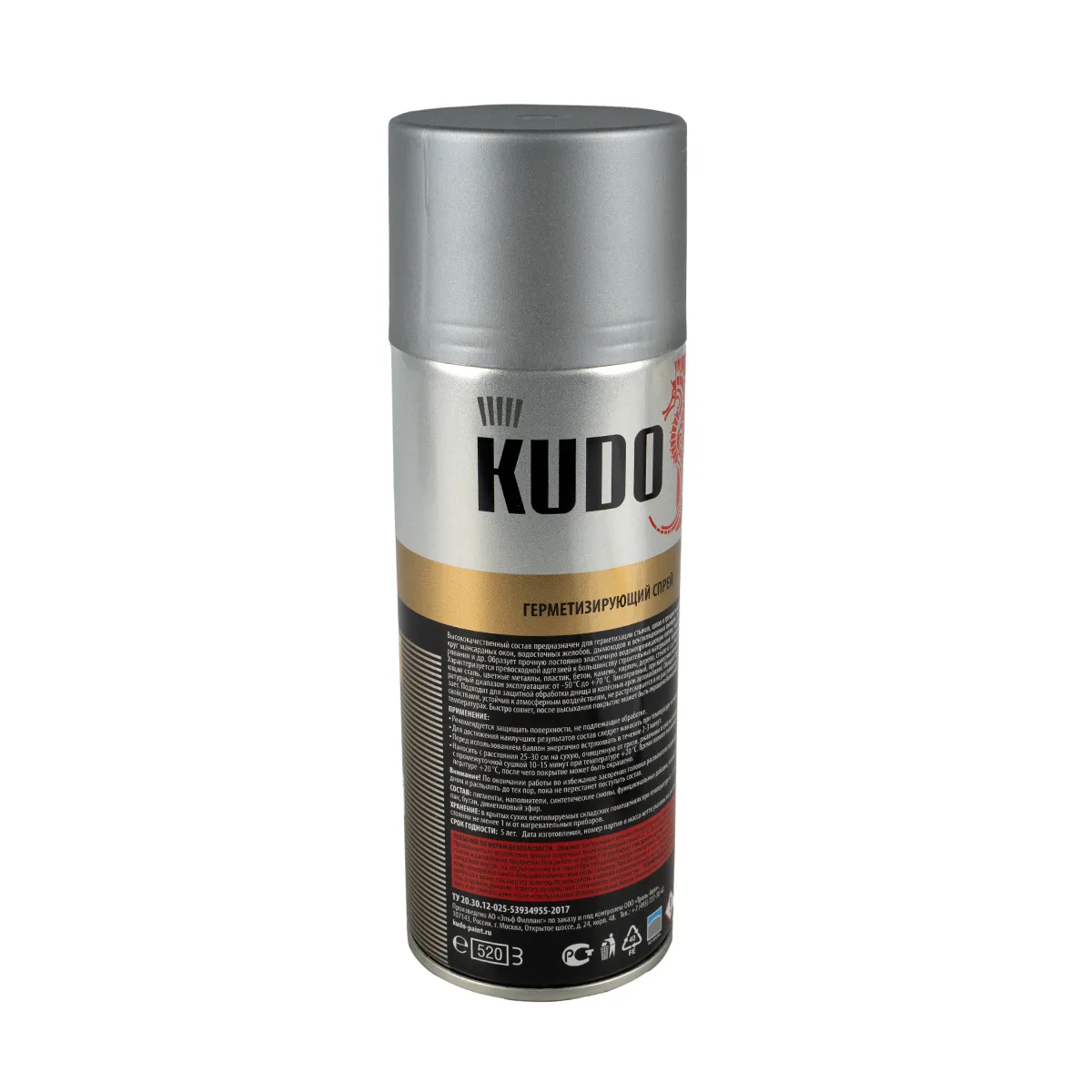 ГЕРМЕТИК-СПРЕЙ СЕРЫЙ 520 МЛ (1/6) "KUDO"