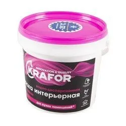 КРАСКА В/Д ИНТЕР. СУПЕРСТОЙКАЯ  1,5 КГ (1/6) "KRAFOR"   (РОЗОВ.)