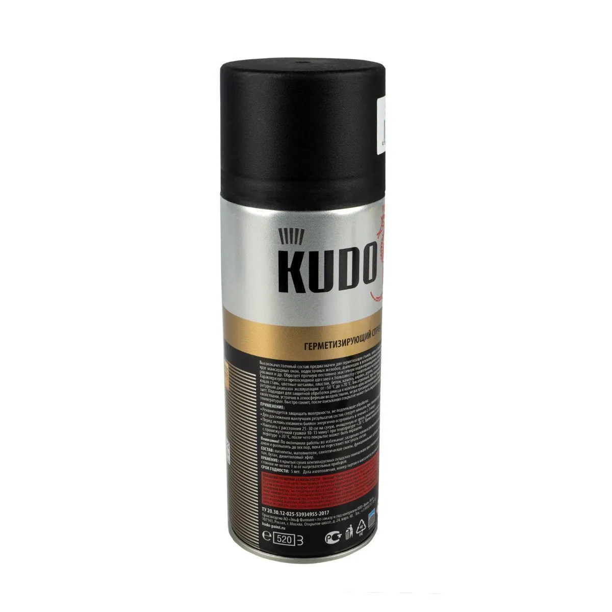 ГЕРМЕТИК-СПРЕЙ ЧЕРНЫЙ 520 МЛ (1/6) "KUDO"