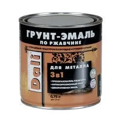 ГРУНТ- ЭМАЛЬ ПО РЖАВЧИНЕ "DALI"  3 В 1 УЛЬТРАМАРИН (RAL 5002)  0,75 Л (1/6) "РОГНЕДА"