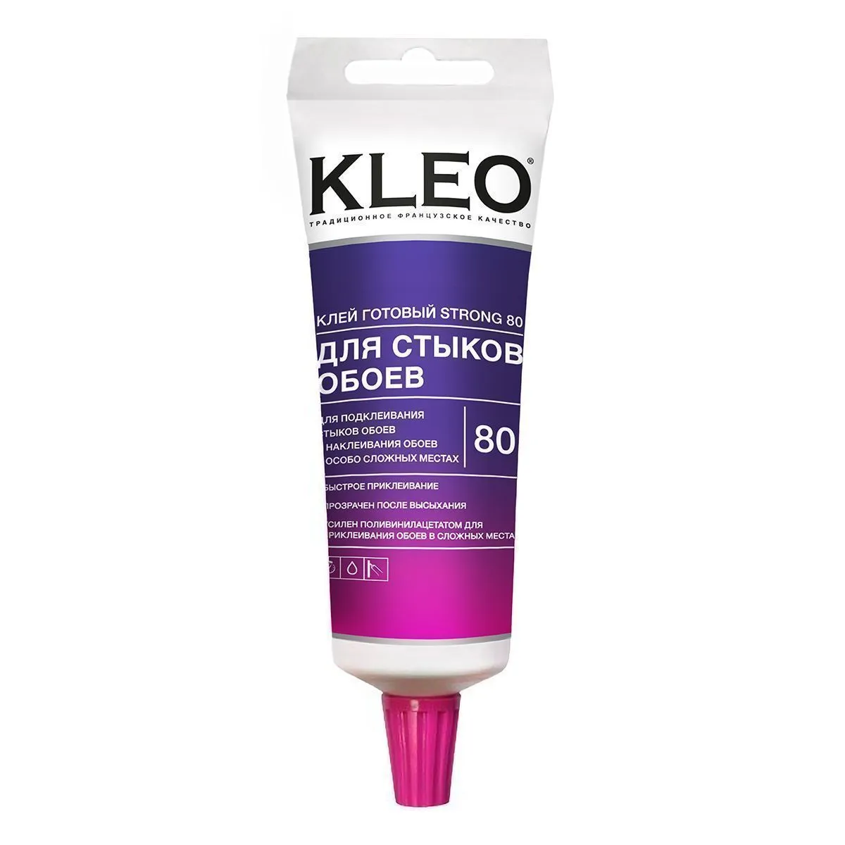 КЛЕЙ ДЛЯ СТЫКОВ ОБОЕВ "STRONG" 80 Г (1/12) "KLEO"