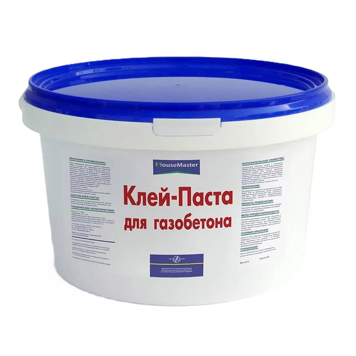 КЛЕЙ-ПАСТА ДЛЯ ГАЗОБЕТОНА 15 КГ (1) "HOUSEMASTER"