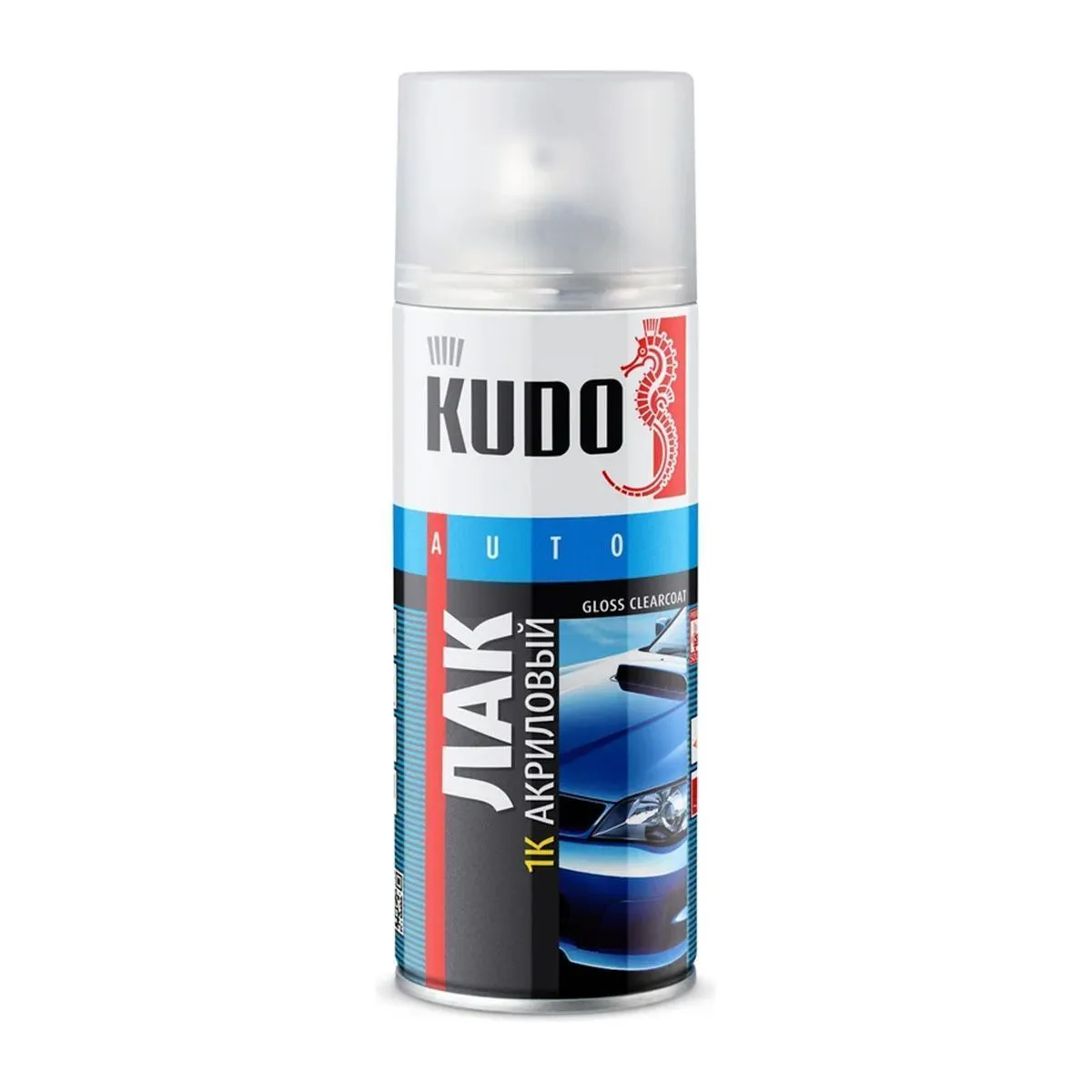 ЛАК АЭРОЗОЛЬ АКРИЛОВЫЙ АВТОМОБИЛЬНЫЙ 1К  520 МЛ (6) "KUDO" KU-9010