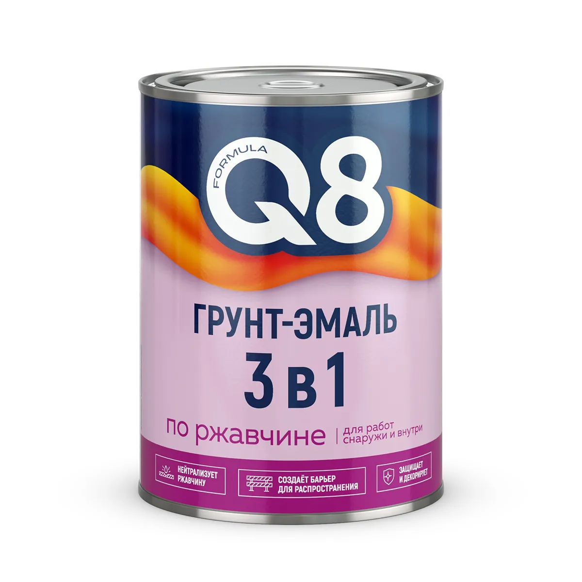 ГРУНТ- ЭМАЛЬ ПО РЖАВЧИНЕ "FORMULA Q8" ВИШНЕВАЯ 0,8 КГ (1/14)