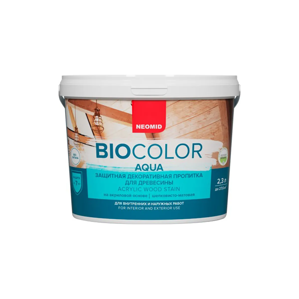 ПРОПИТКА ЗАЩИТНАЯ ДЕКОРАТИВНАЯ ДЛЯ ДРЕВЕСИНЫ "BIO COLOR AQUA" 2,3 Л СОСНА (1/4) "NEOMID"