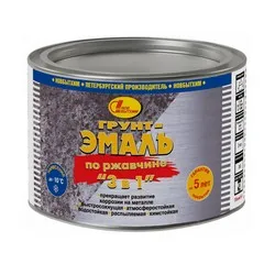 ГРУНТ- ЭМАЛЬ ПО РЖАВЧИНЕ  3 В 1 СЕРАЯ RAL 7040 0,4 Л (1/6) НОВБЫТХИМ