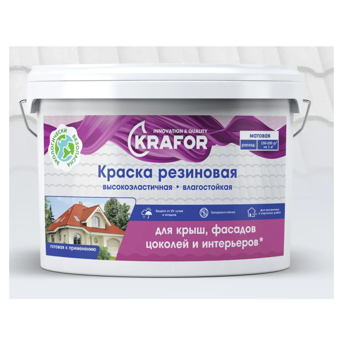 КРАСКА РЕЗИНОВАЯ СИНЯЯ 1,4 КГ (1/6) "KRAFOR"