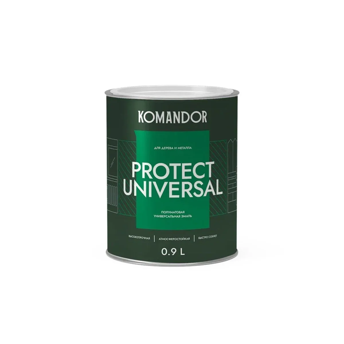 ЭМАЛЬ "PROTECT UNIVERSAL" УНИВЕРСАЛЬНАЯ БАЗА C 0,9 Л (1/6) "KOMANDOR"