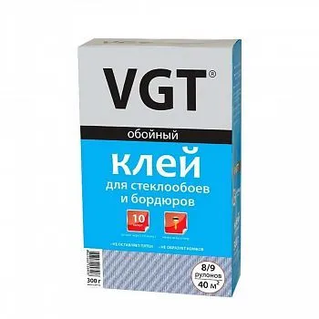 КЛЕЙ ДЛЯ СТЕКЛООБОЕВ И БОРДЮРОВ 0,3 КГ (СУХОЙ) (18) "ВГТ"