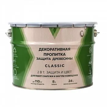 ПРОПИТКА ДЕКОРАТИВНАЯ "CLASSIC" ОРЕГОН  0,8 Л (1/14) "V"
