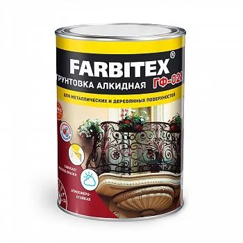 ГРУНТ ГФ-021 КРАСНО-КОРИЧНЕВЫЙ 1,8 КГ (1/6) "FARBITEX"