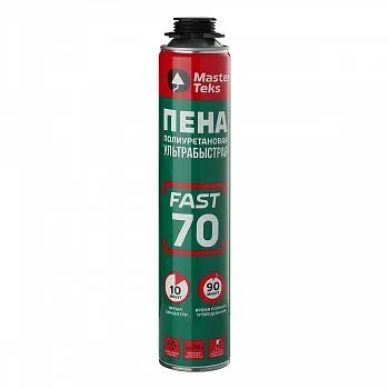 ПЕНА МОНТАЖНАЯ "MASTERTEKS 70 FAST PRO" ПРОФИ 910 МЛ УЛЬТРАБЫСТРАЯ ВСЕСЕЗОННАЯ (1/12)