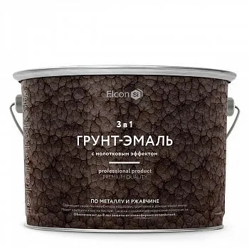 ГРУНТ-ЭМАЛЬ ПО РЖАВЧИНЕ 3 В 1 МОЛОТКОВАЯ БРОНЗА 2 КГ (1/4) "ELCON"