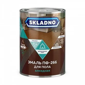 ЭМАЛЬ ПФ-266 "SKLADNO" СВЕТЛЫЙ ОРЕХ 2,6 КГ (6)