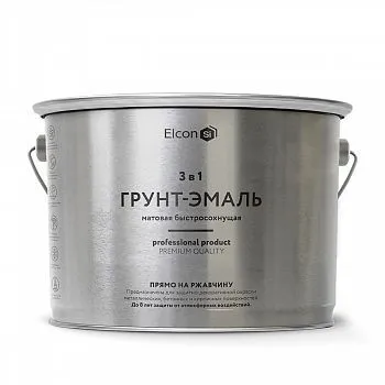ГРУНТ-ЭМАЛЬ ПО РЖАВЧИНЕ 3 В 1 МАТОВАЯ СЕРАЯ  2 КГ (1/4) "ELCON"