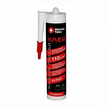 КЛЕЙ "PROFIMASTER" АКРИЛ. ЭКСТРАСИЛЬНЫЙ 430 Г БЕЛЫЙ (110 КГ/М2) (1/12) "MASTERTEKS"