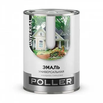 ЭМАЛЬ "POLLER" АЛКИДНАЯ КРАСНО-КОРИЧНЕВАЯ 0,8 Л (1/6)