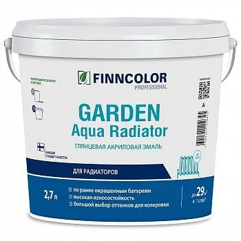 ЭМАЛЬ АКРИЛОВАЯ "GARDEN AQUA RADIATOR" ДЛЯ РАДИАТОРОВ БАЗА С ГЛЯНЦ. 2,7 Л (1) "FINNCOLOR"