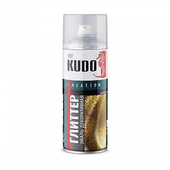 КРАСКА АЭРОЗОЛЬ ДЕКОРАТИВН. ГЛИТТЕР ЗОЛОТО 520 МЛ (1/6) "KUDO" KU-C201
