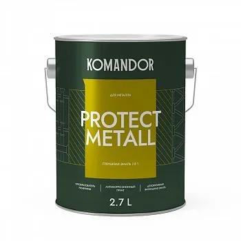 ГРУНТ-ЭМАЛЬ ПО РЖАВЧИНЕ 3 В 1 "PROTECT METALL" ГЛЯНЦЕВАЯ БАЗА C 4,5 Л (1) "KOMANDOR"