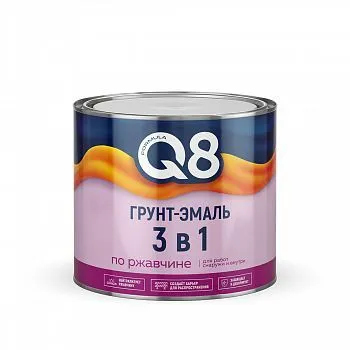 ГРУНТ- ЭМАЛЬ ПО РЖАВЧИНЕ "FORMULA Q8" ЖЕЛТАЯ 1,8 КГ (1/6)