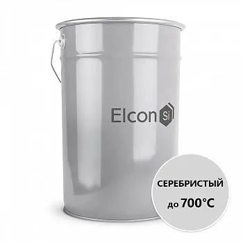 ЭМАЛЬ ТЕРМОСТОЙКАЯ "MAX THERM" СЕРЕБРИСТАЯ (ДО 700ºС) 25 КГ (1) "ELCON"