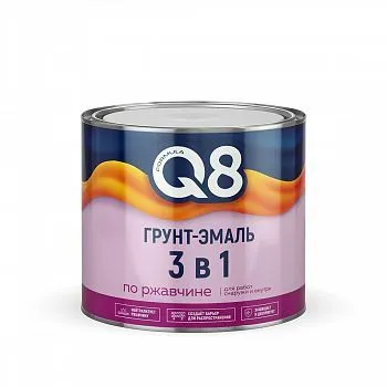 ГРУНТ- ЭМАЛЬ ПО РЖАВЧИНЕ "FORMULA Q8" СЕРАЯ 1,8 КГ (1/6)