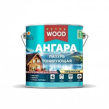 ЛАЗУРЬ ДЛЯ ДЕРЕВА ТОНИРУЮЩАЯ "АНГАРА" ЯСЕНЬ 2,5 Л (4) "WOOD EXTRA"