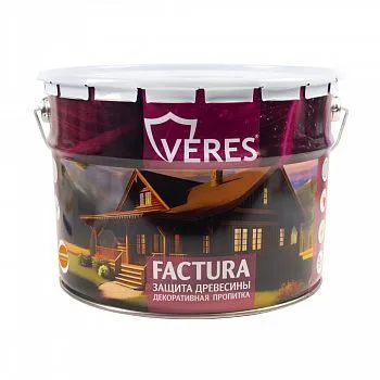 ПРОПИТКА ДЕКОРАТИВНАЯ "FACTURA" КАЛУЖНИЦА 9 Л (1) "VERES"