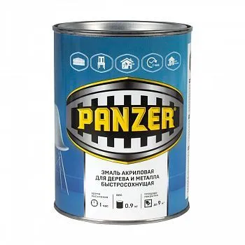 ЭМАЛЬ АКРИЛОВАЯ ПОЛУГЛЯНЦЕВАЯ ЖЕЛТАЯ 0,9 КГ (1/14) "PANZER"