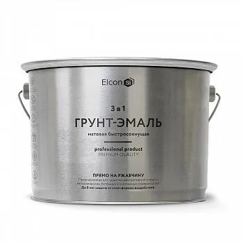 ГРУНТ-ЭМАЛЬ ПО РЖАВЧИНЕ 3 В 1 МАТОВАЯ КРАСНАЯ  2 КГ (1/4) "ELCON"
