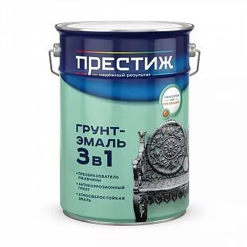 ГРУНТ- ЭМАЛЬ ПО РЖАВЧИНЕ ЧЕРНАЯ 20 КГ (1) "ПРЕСТИЖ"